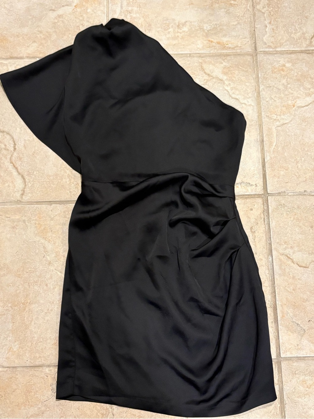 Women's One-Shoulder Black Cocktail Dress